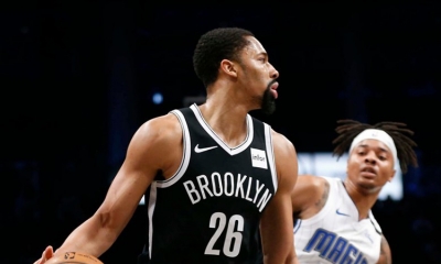 Photo  Spencer Dinwiddie, Brooklyn Nets guard, hits a milestone in Nets losing effort against the Orlando Magic. Nets lose to Magic 115-113.