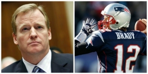 Photo left to right: NFL Commissioner Roger Goodell; and New England Patriots quarterback, Tom Brady