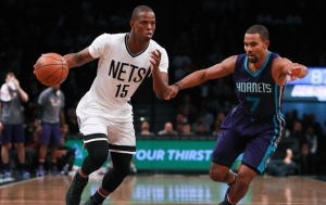 Brooklyn Nets rookie Isaiah Whitehead in for the injured Jeremy Lin, moving to the basket