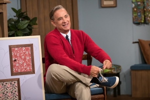 Tom Hanks as Mr. Rogers in the feature film, A Beautiful Day in the Neighborhood.