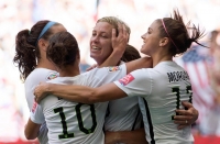 U.S. Women's National Soccer Team beat the Chinese women's soccer team 2-1