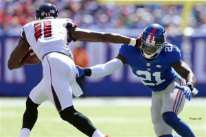 Atlanta Falcons wide receiver, Julio Jones, makes pivotal game-turning catch against the NY Giants