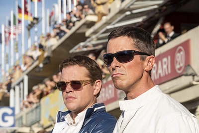 Actors, Matt Damon (left), and Christian Bale, star in the movie, Ford v. Ferrari